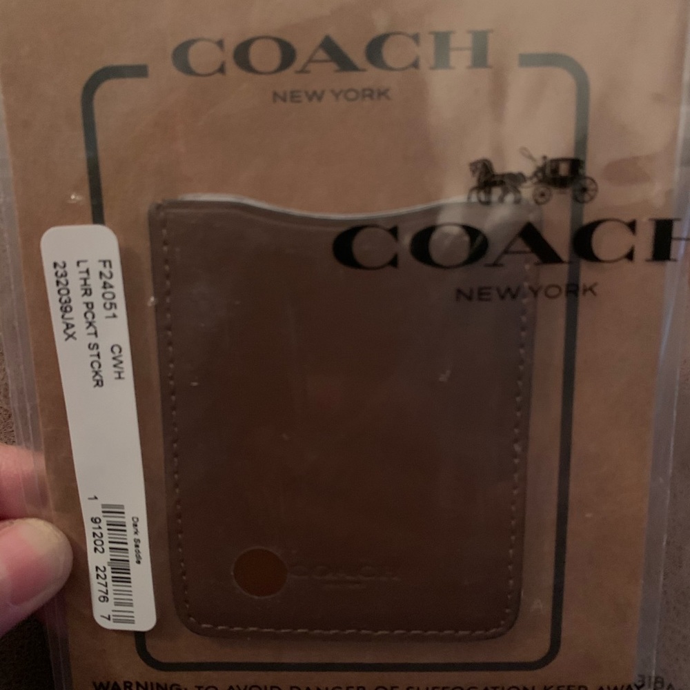 NWT Coach Leather Pocket Sticker (Phone Wallet)